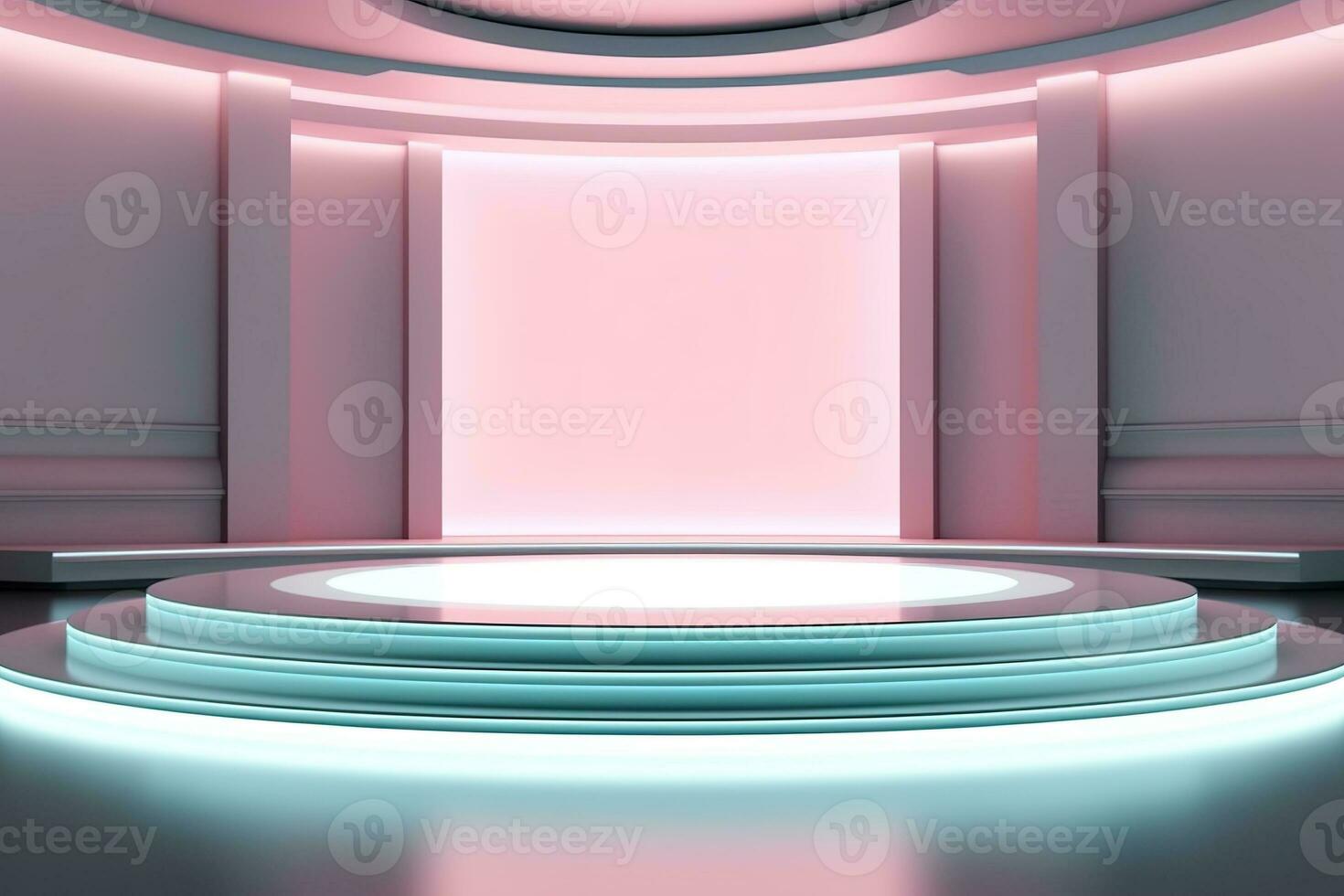 futuristic and clean stage blank center background photo
