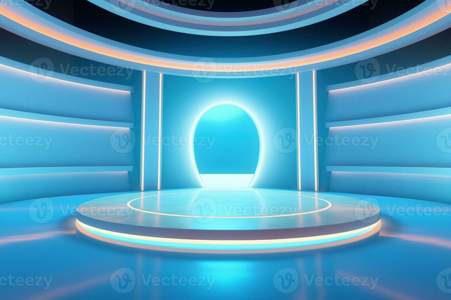 futuristic and clean stage blank center background photo