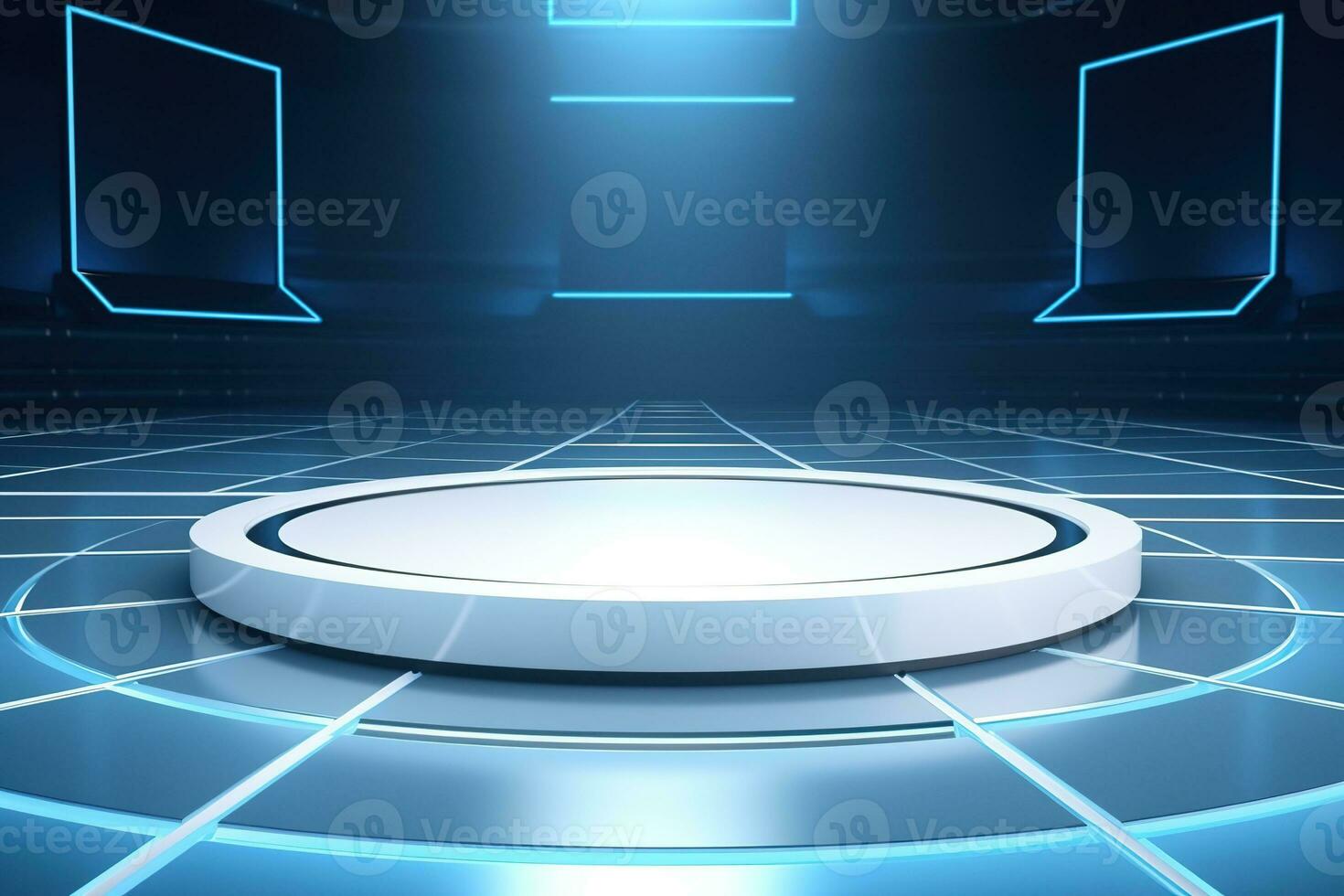 futuristic and clean stage blank center background photo