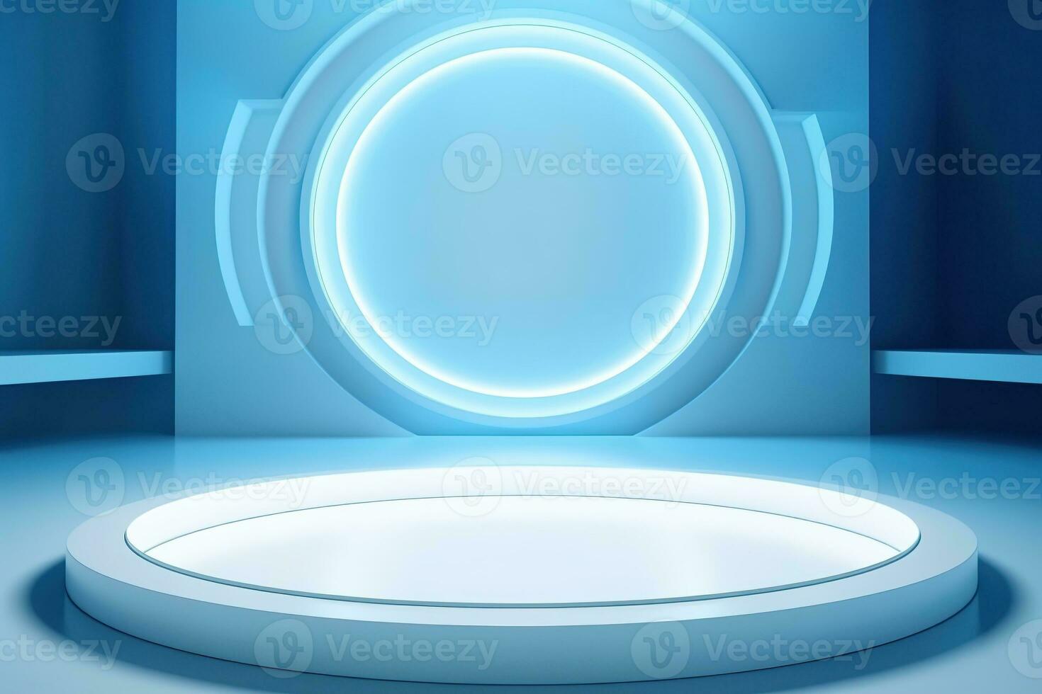 futuristic and clean stage blank center background photo