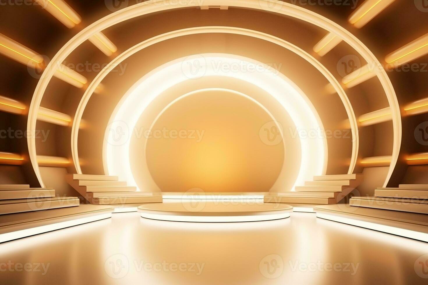 futuristic and clean stage blank center background photo