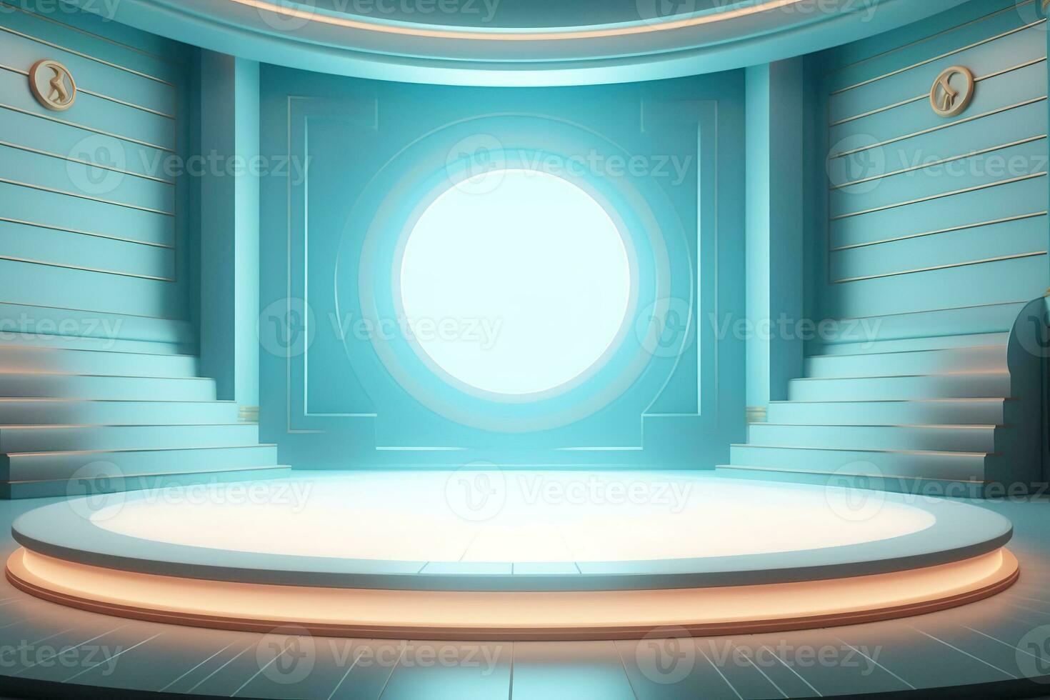 futuristic and clean stage blank center background photo