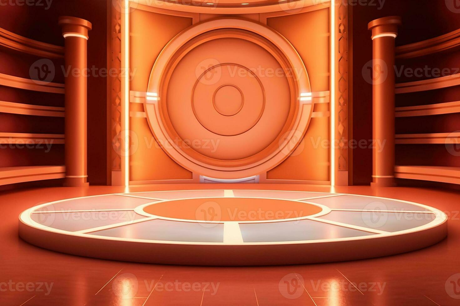 futuristic and clean stage blank center background photo