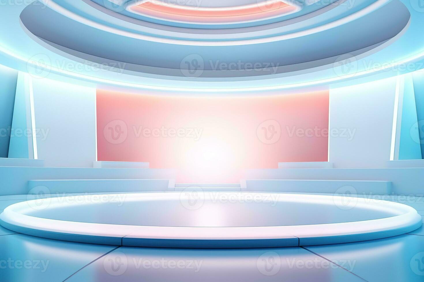futuristic and clean stage blank center background photo