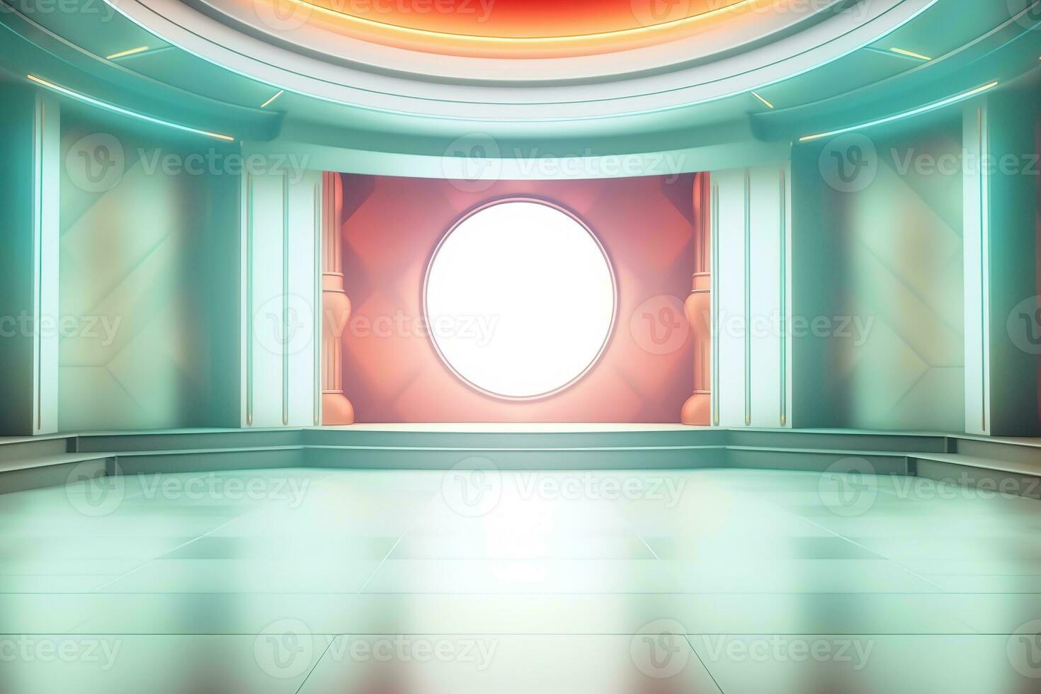 futuristic and clean stage blank center background photo