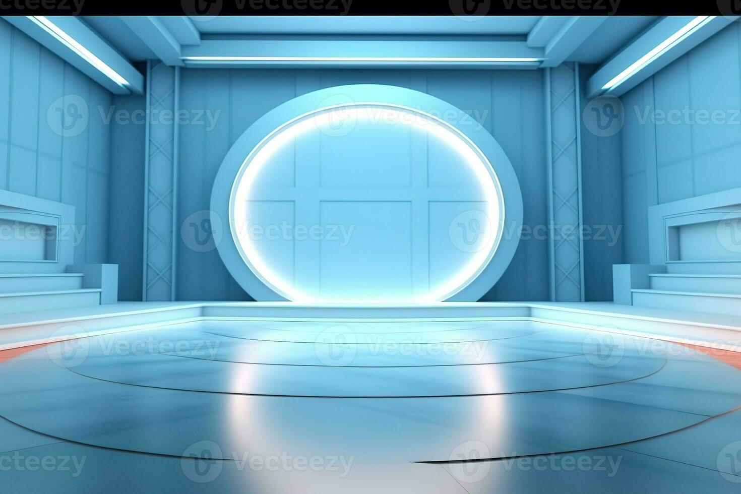 futuristic and clean stage blank center background photo