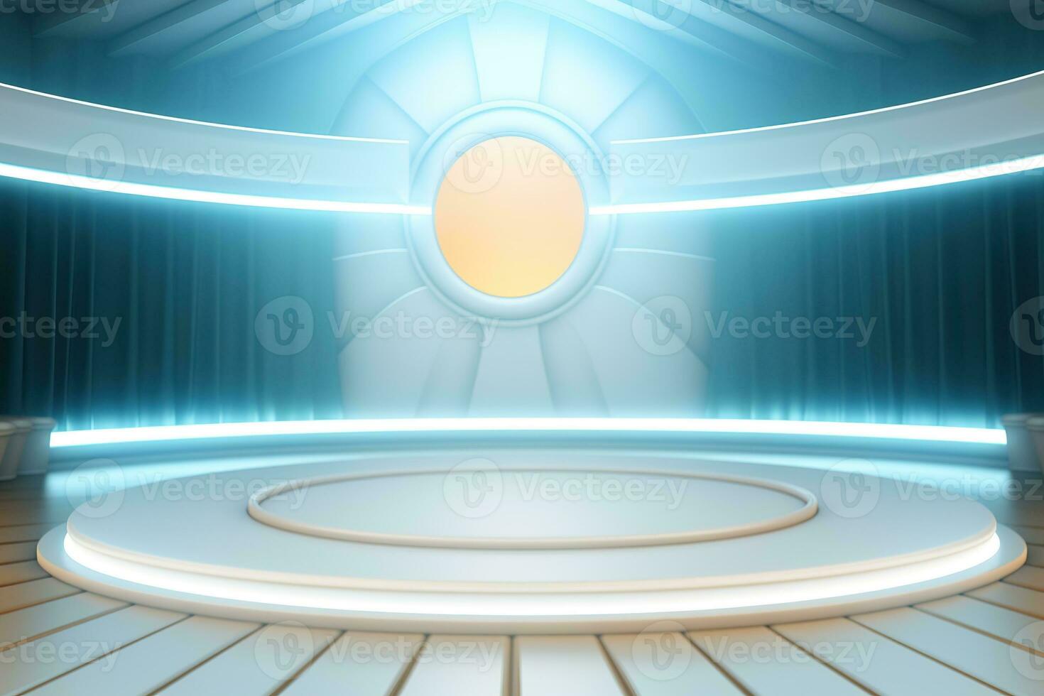 futuristic and clean stage blank center background photo