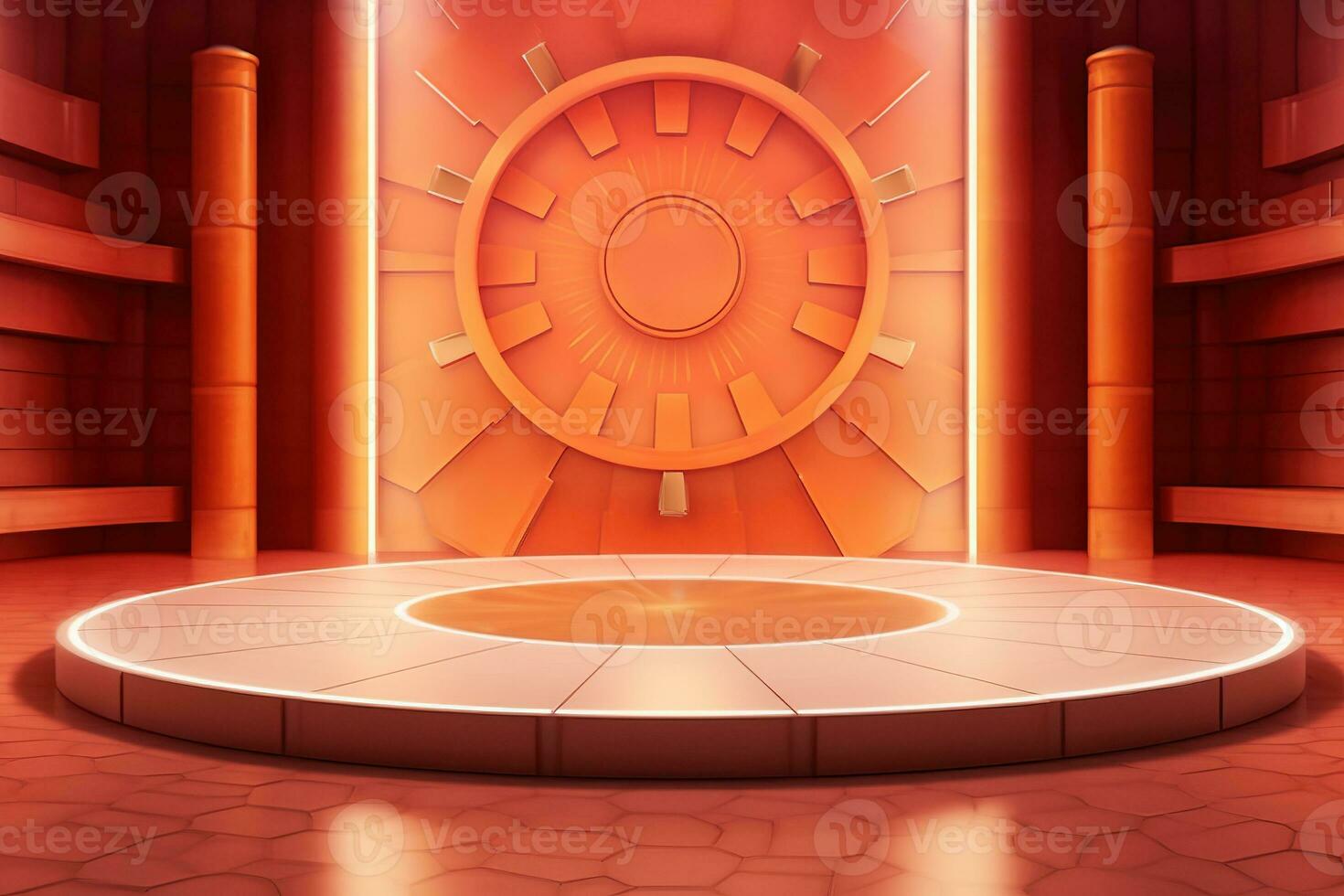 futuristic and clean stage blank center background photo