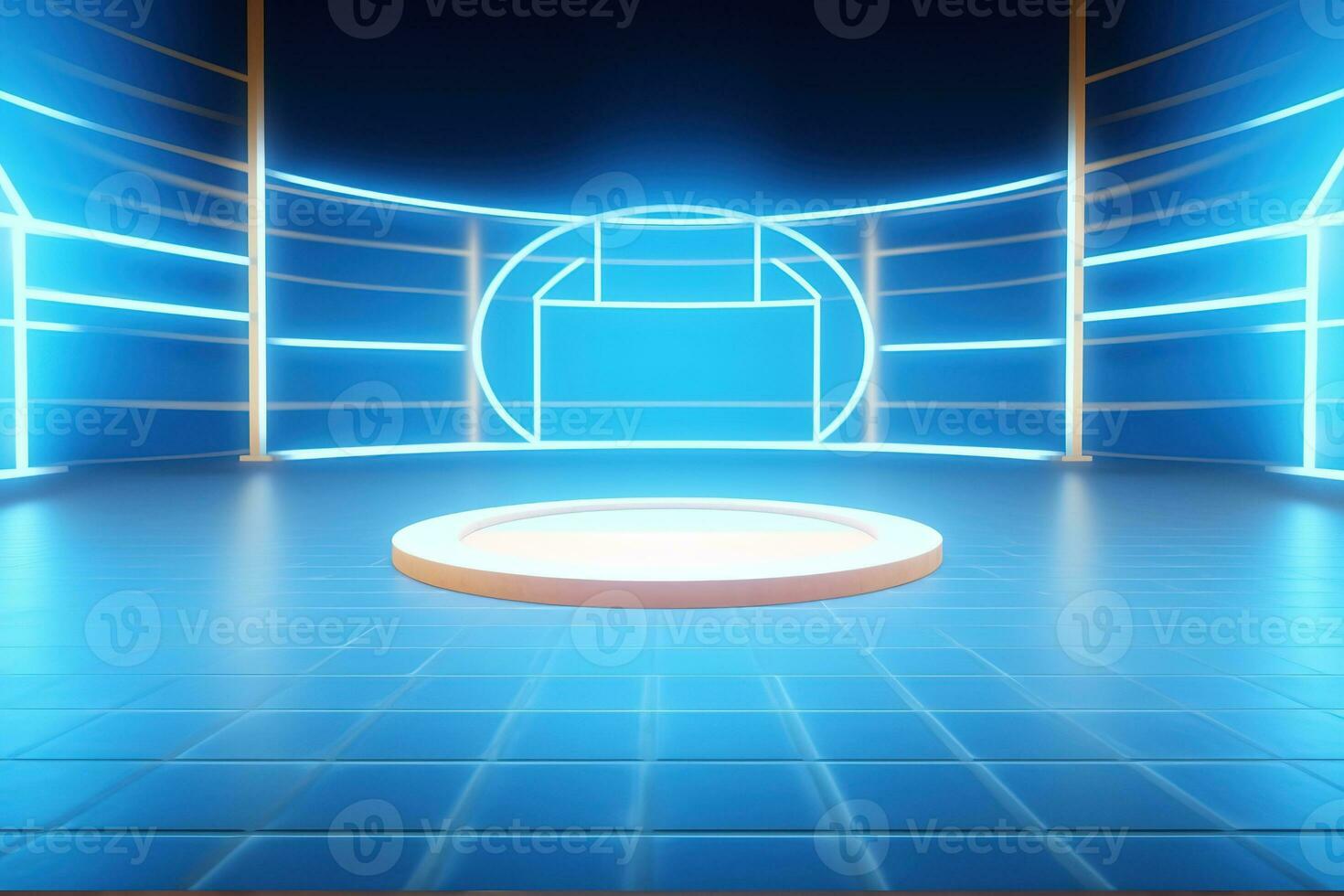 futuristic and clean stage blank center background photo