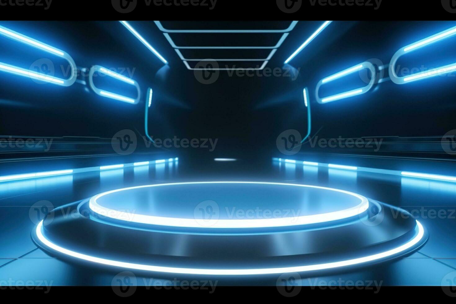 futuristic and clean stage blank center background photo