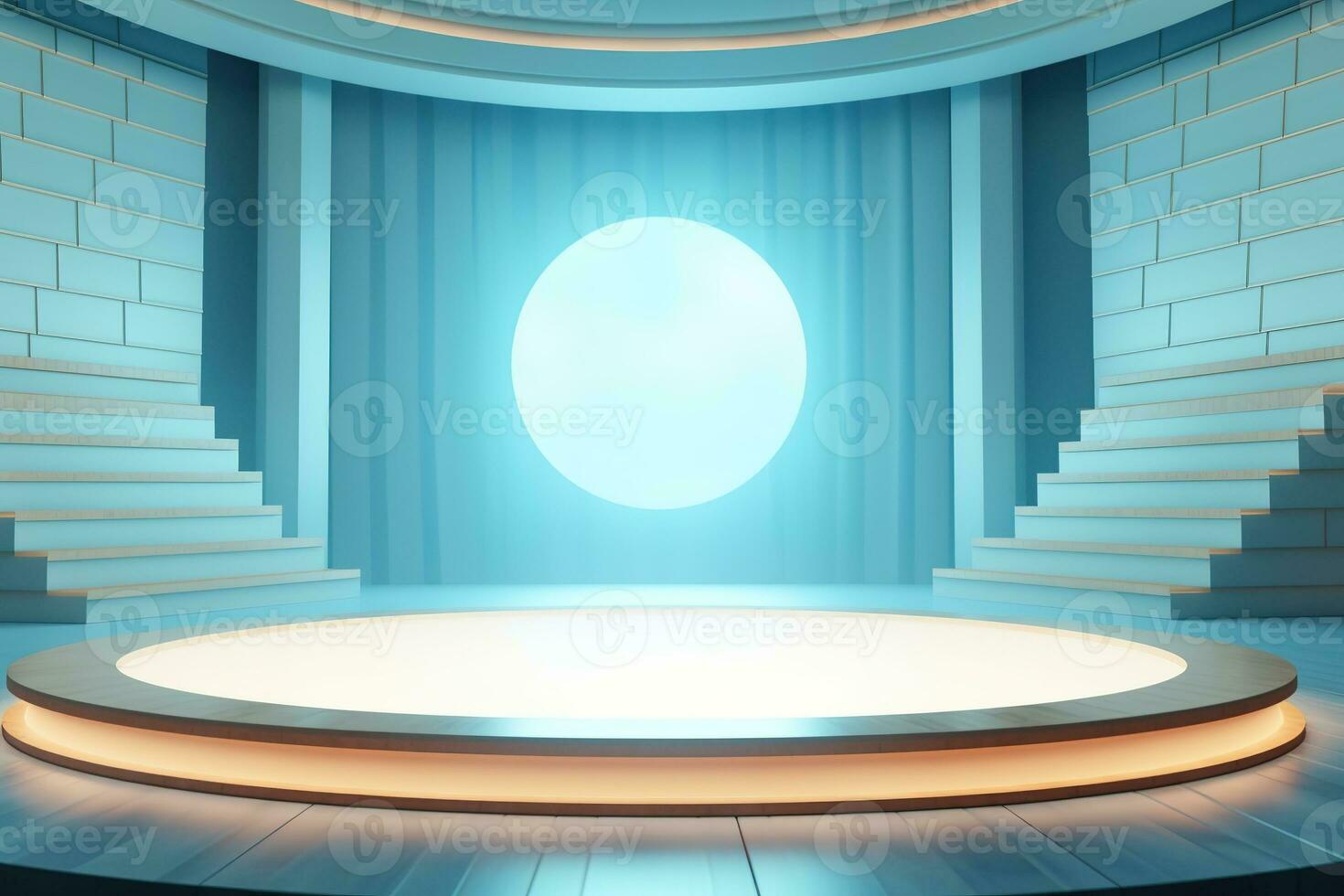 futuristic and clean stage blank center background photo