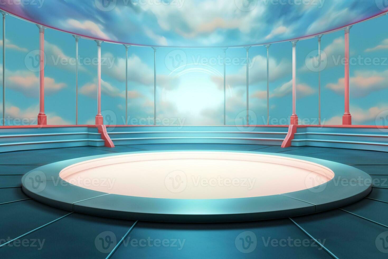 futuristic and clean stage blank center background photo