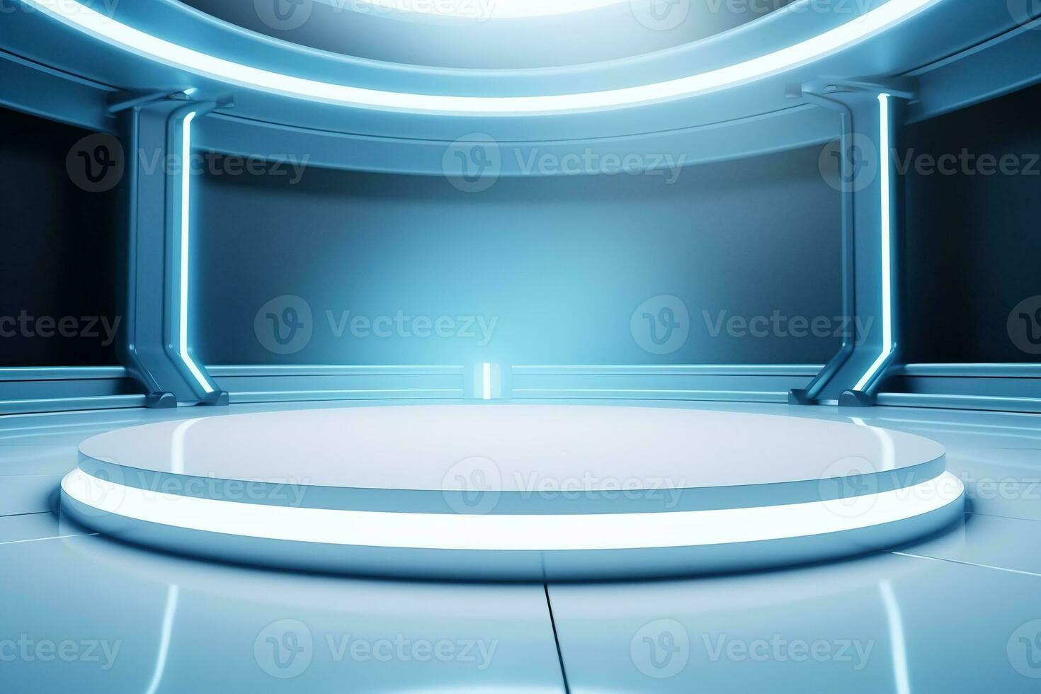 futuristic and clean stage blank center background photo