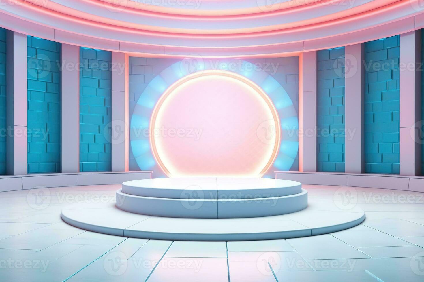 futuristic and clean stage blank center background photo