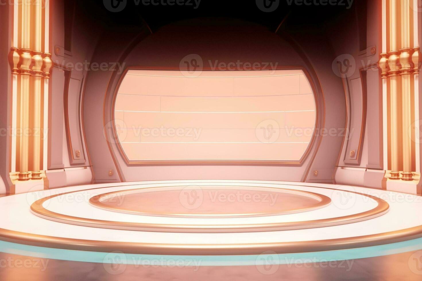 futuristic and clean stage blank center background photo