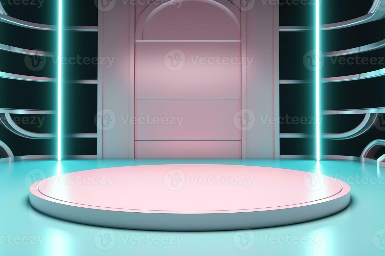 futuristic and clean stage blank center background photo