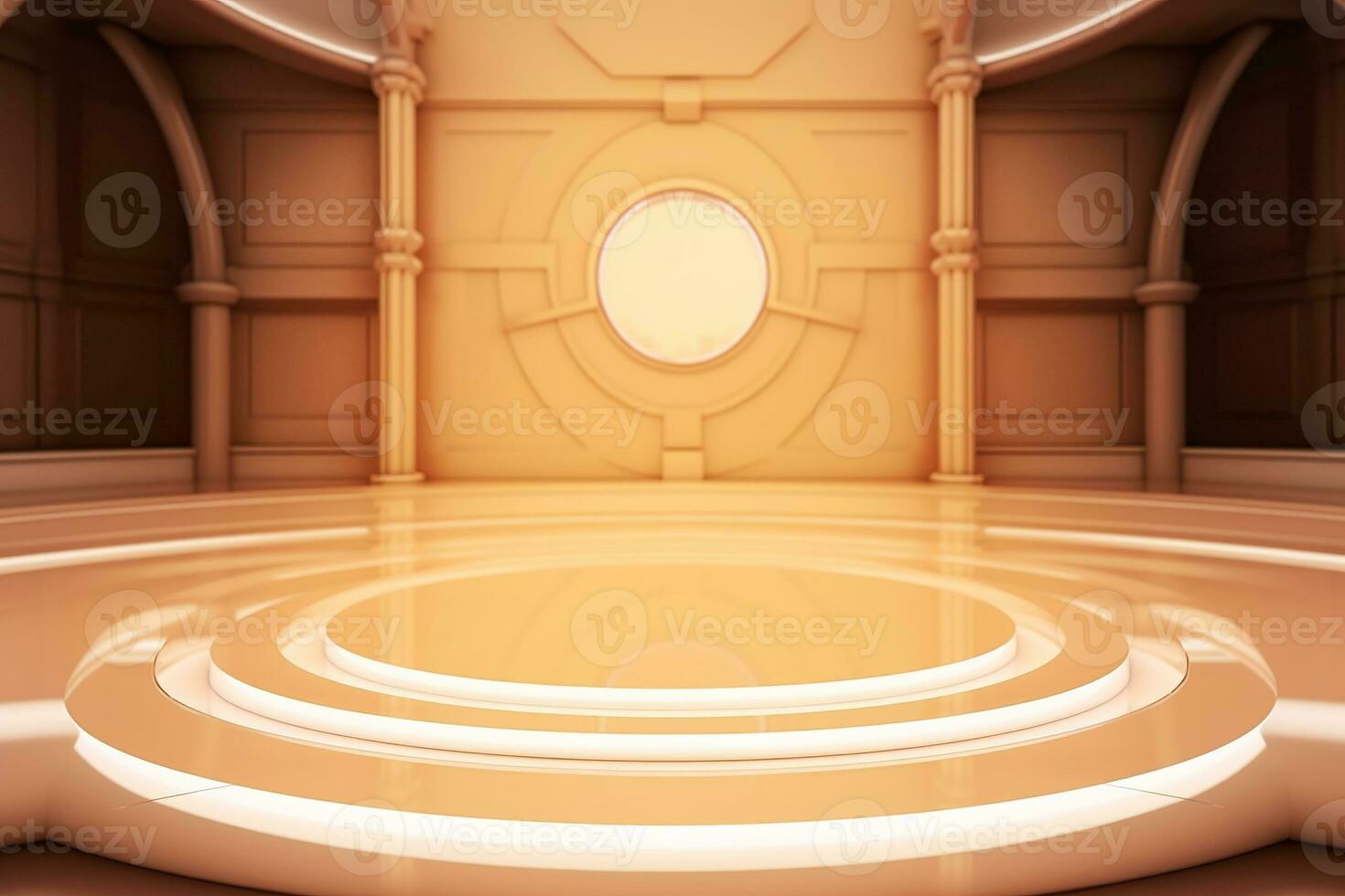 futuristic and clean stage blank center background photo