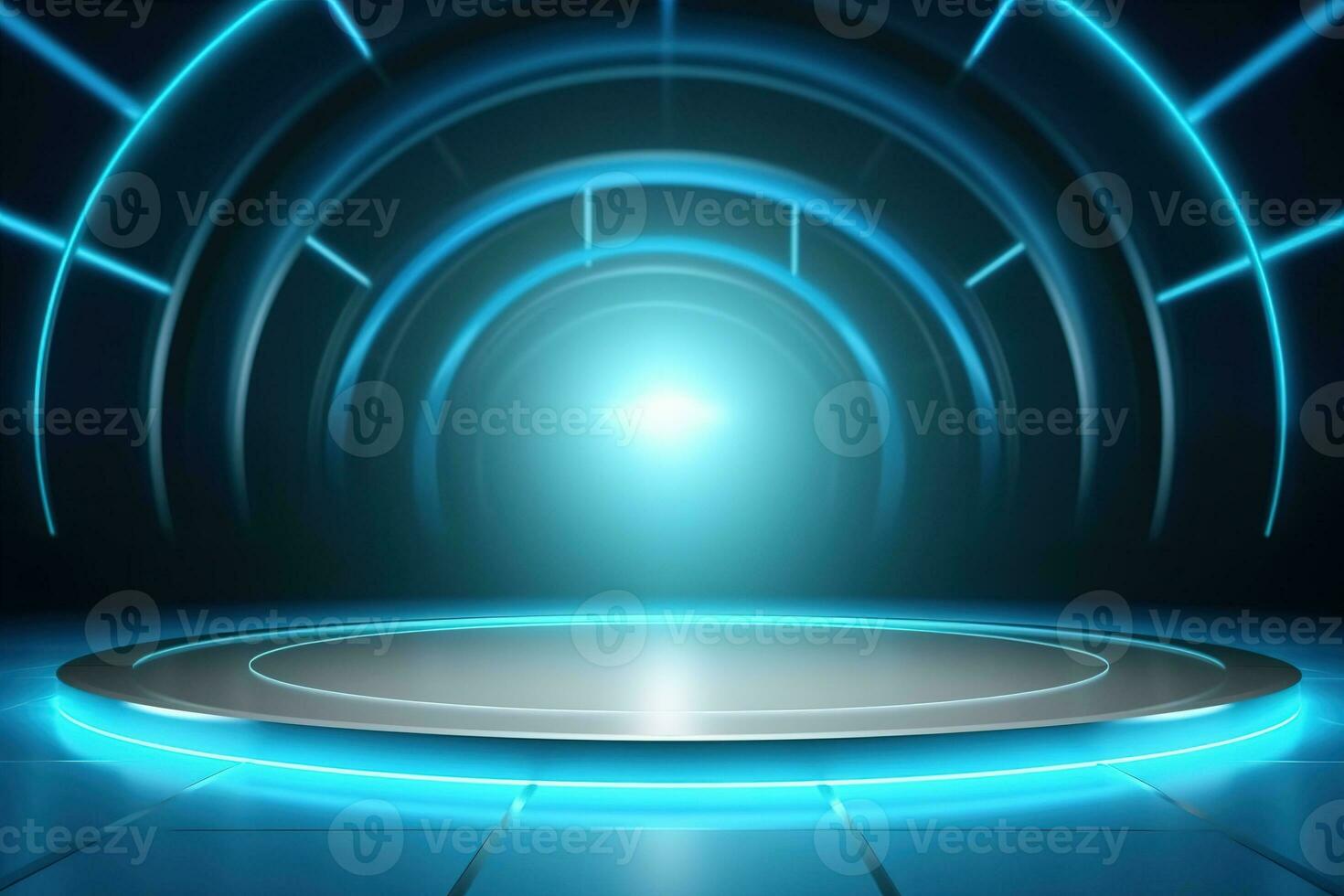 futuristic and clean stage blank center background photo