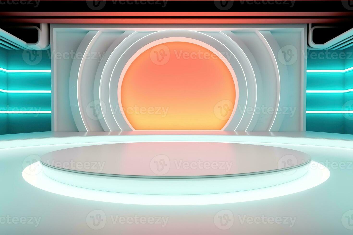futuristic and clean stage blank center background photo
