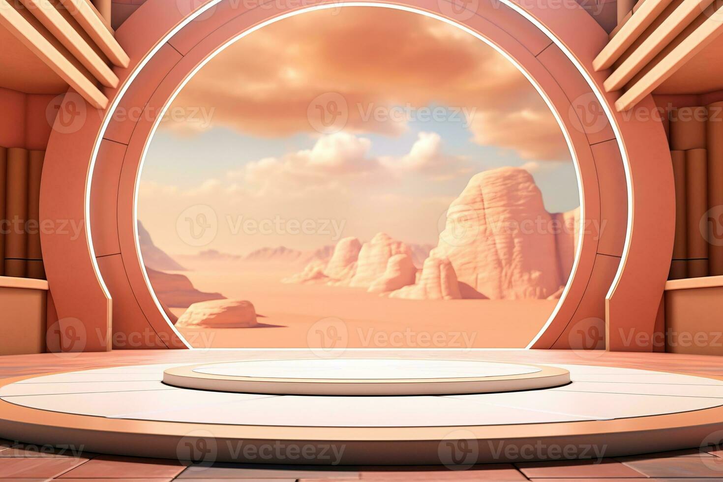 futuristic and clean stage blank center background photo