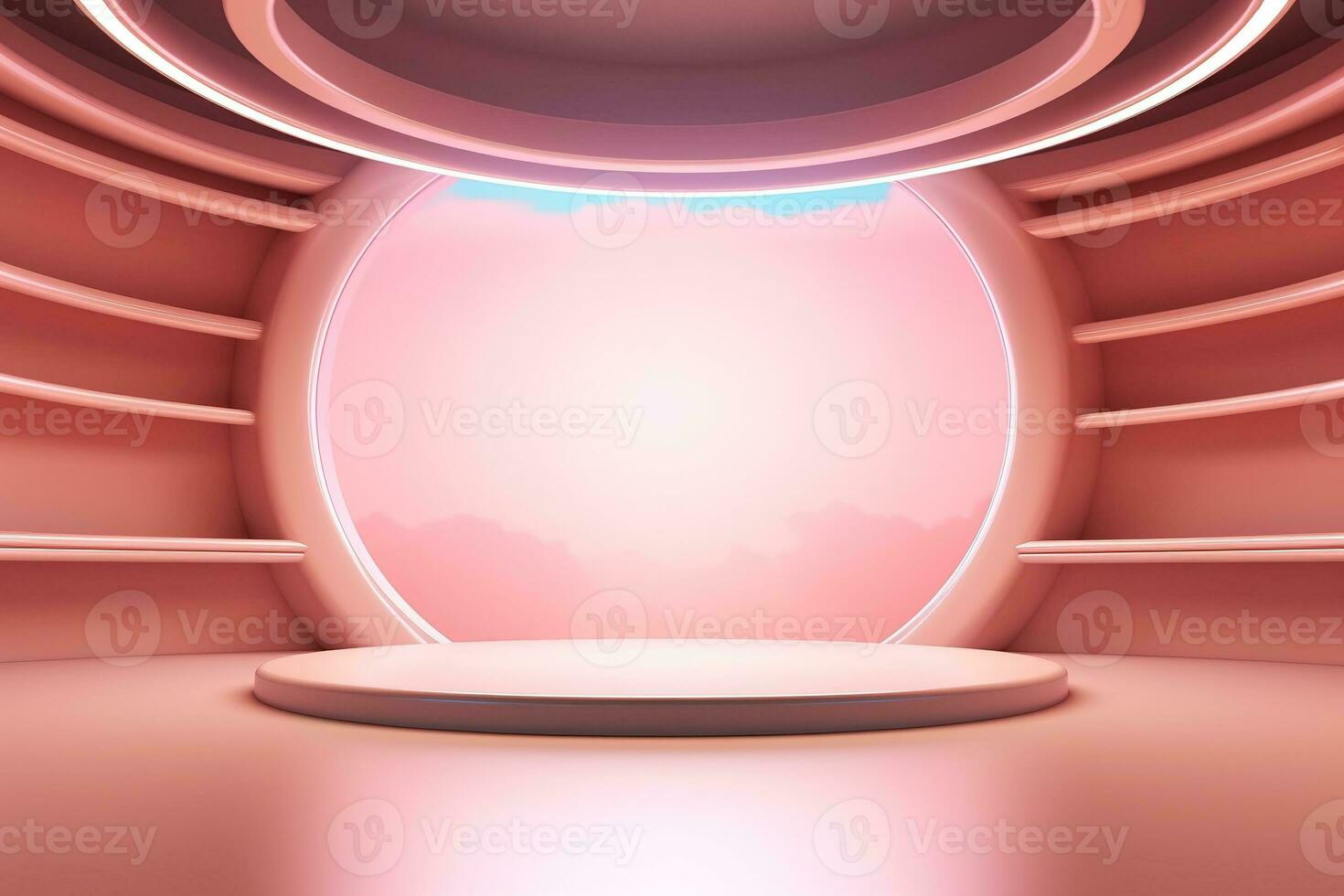 futuristic and clean stage blank center background photo