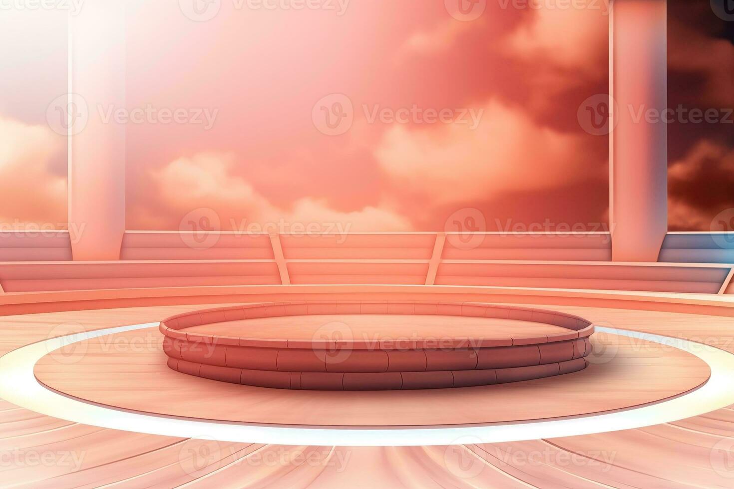futuristic and clean stage blank center background photo
