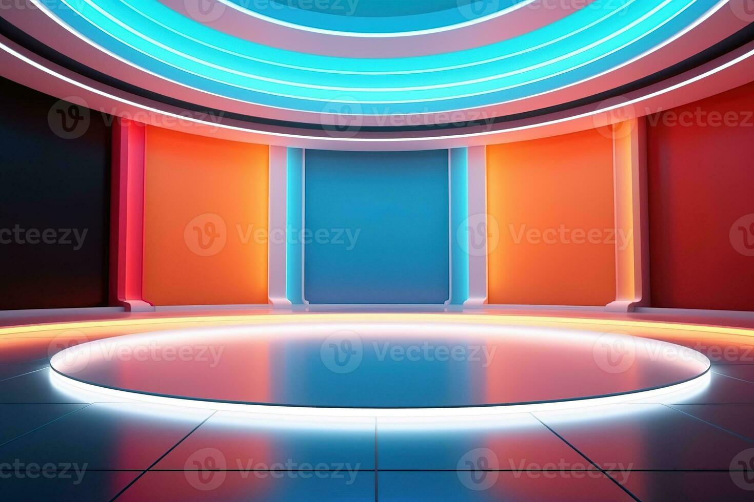 futuristic and clean stage blank center background photo