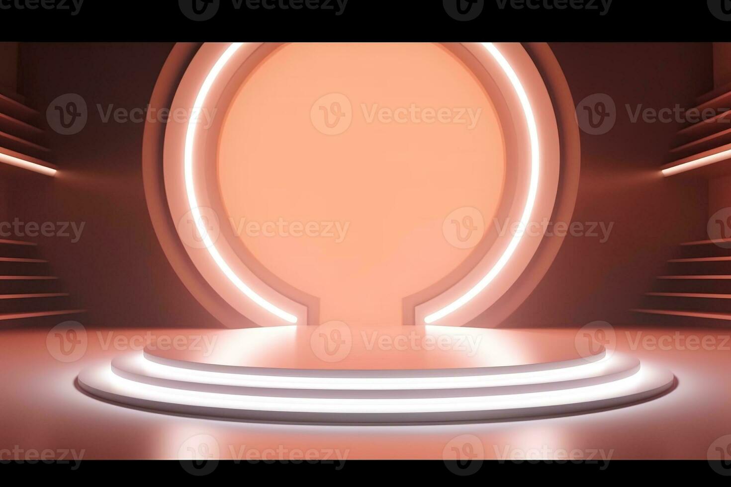 futuristic and clean stage blank center background photo