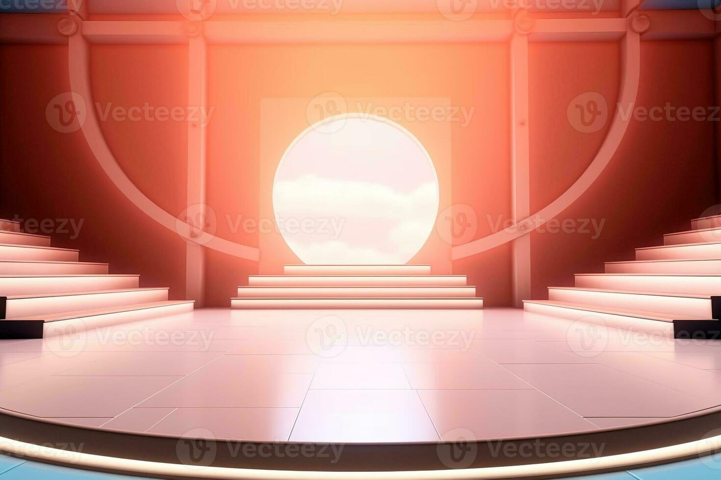 futuristic and clean stage blank center background photo