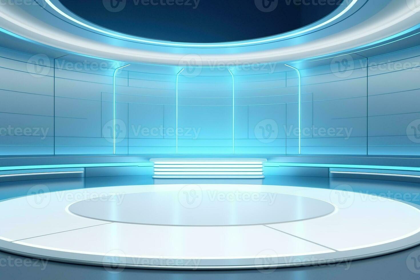 futuristic and clean stage blank center background photo