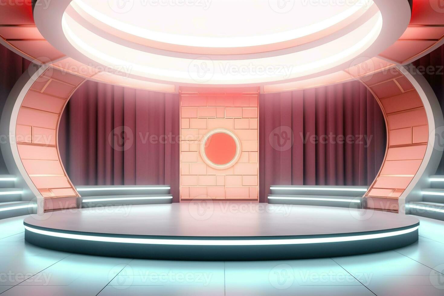 futuristic and clean stage blank center background photo