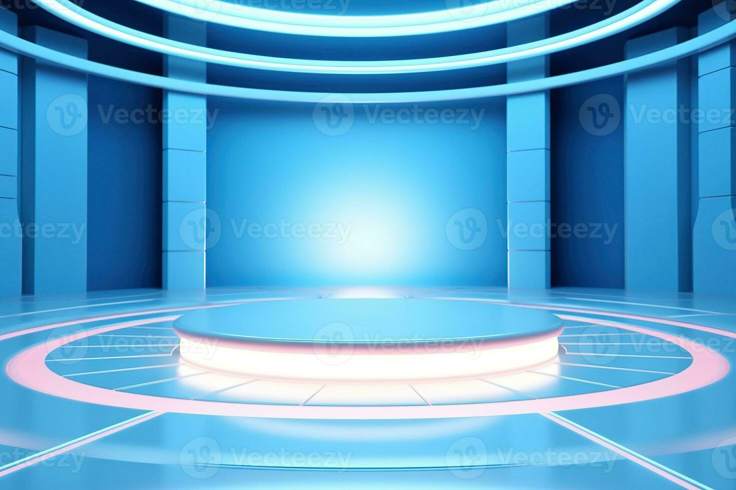 futuristic and clean stage blank center background photo