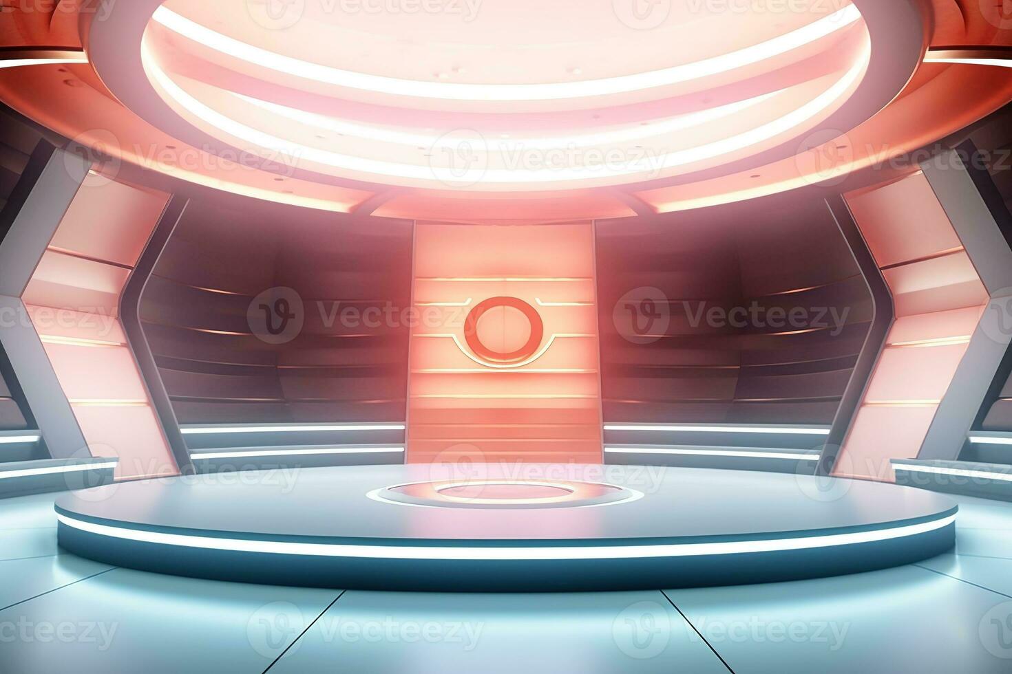 futuristic and clean stage blank center background photo
