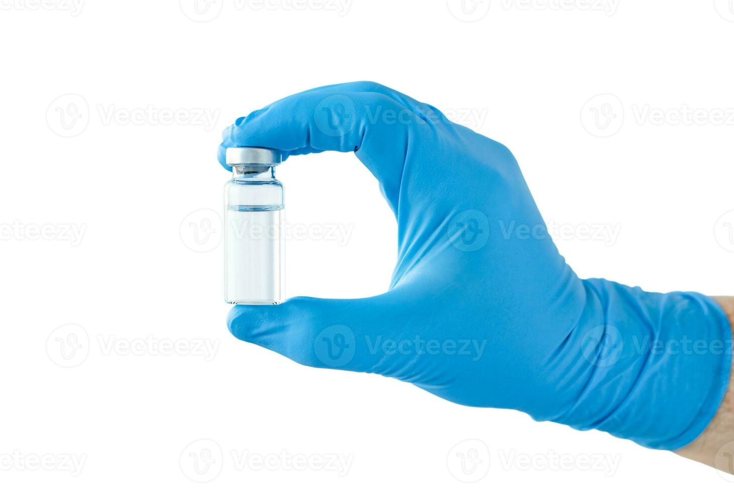 médico frasco en el humano mano foto
