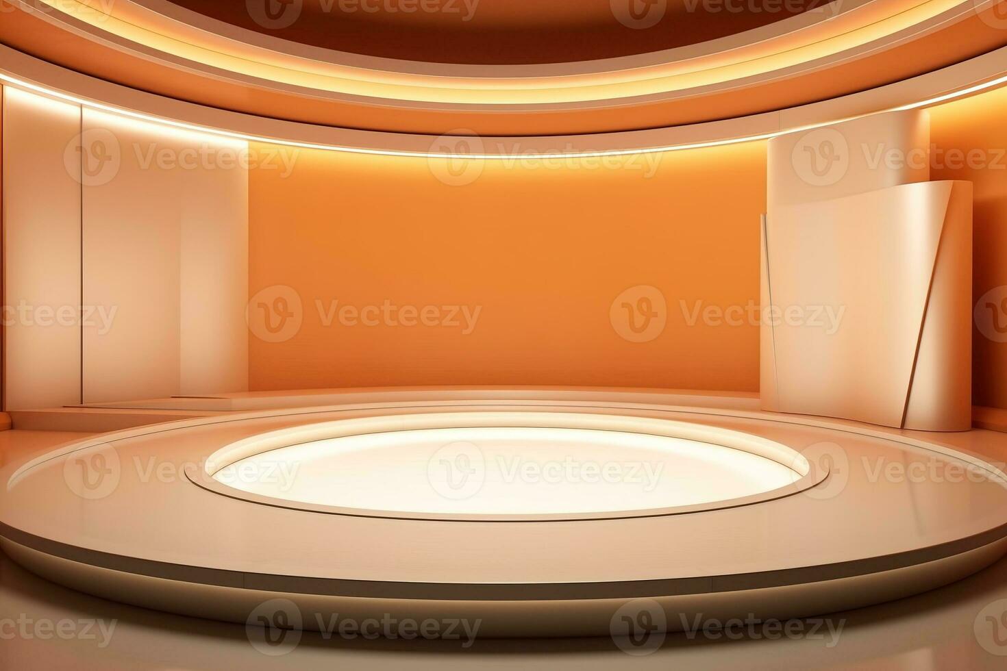 futuristic and clean stage blank center background photo
