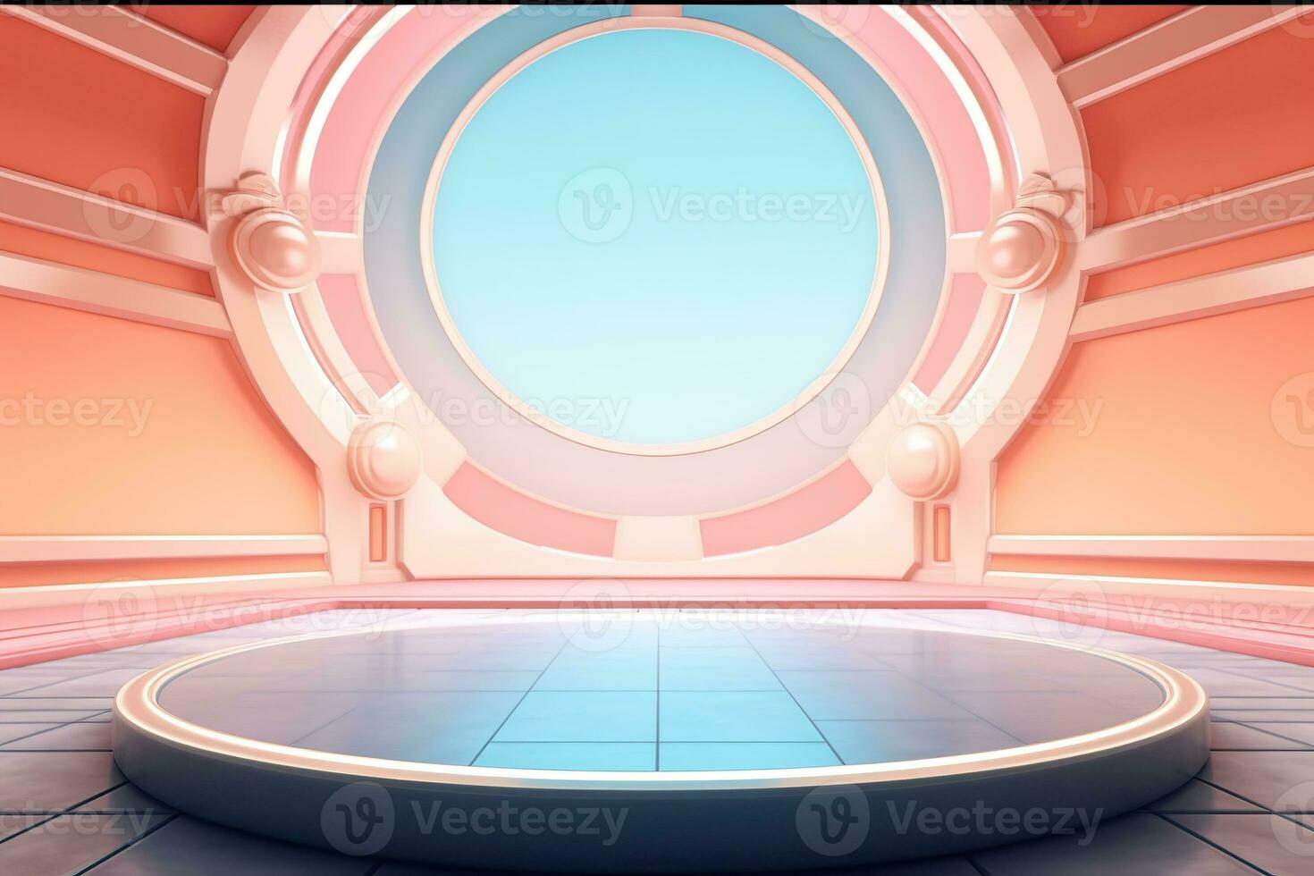 futuristic and clean stage blank center background photo