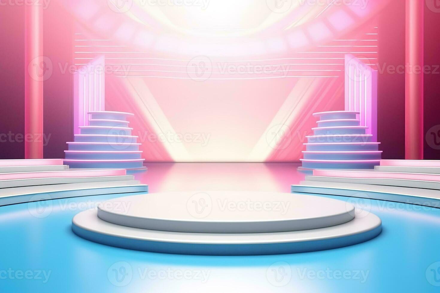 futuristic and clean stage blank center background photo