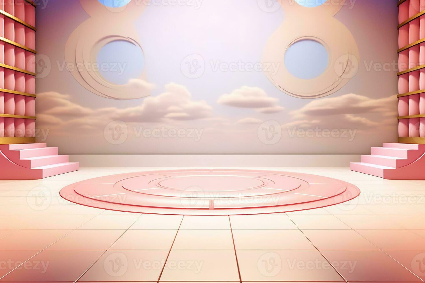 futuristic and clean stage blank center background photo