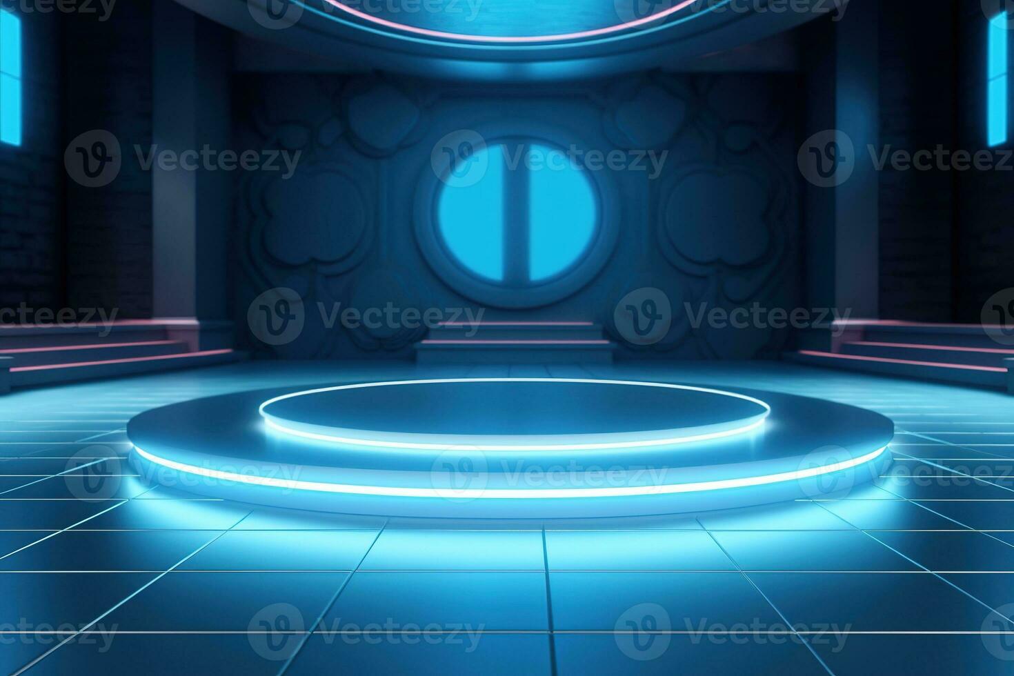 futuristic and clean stage blank center background photo