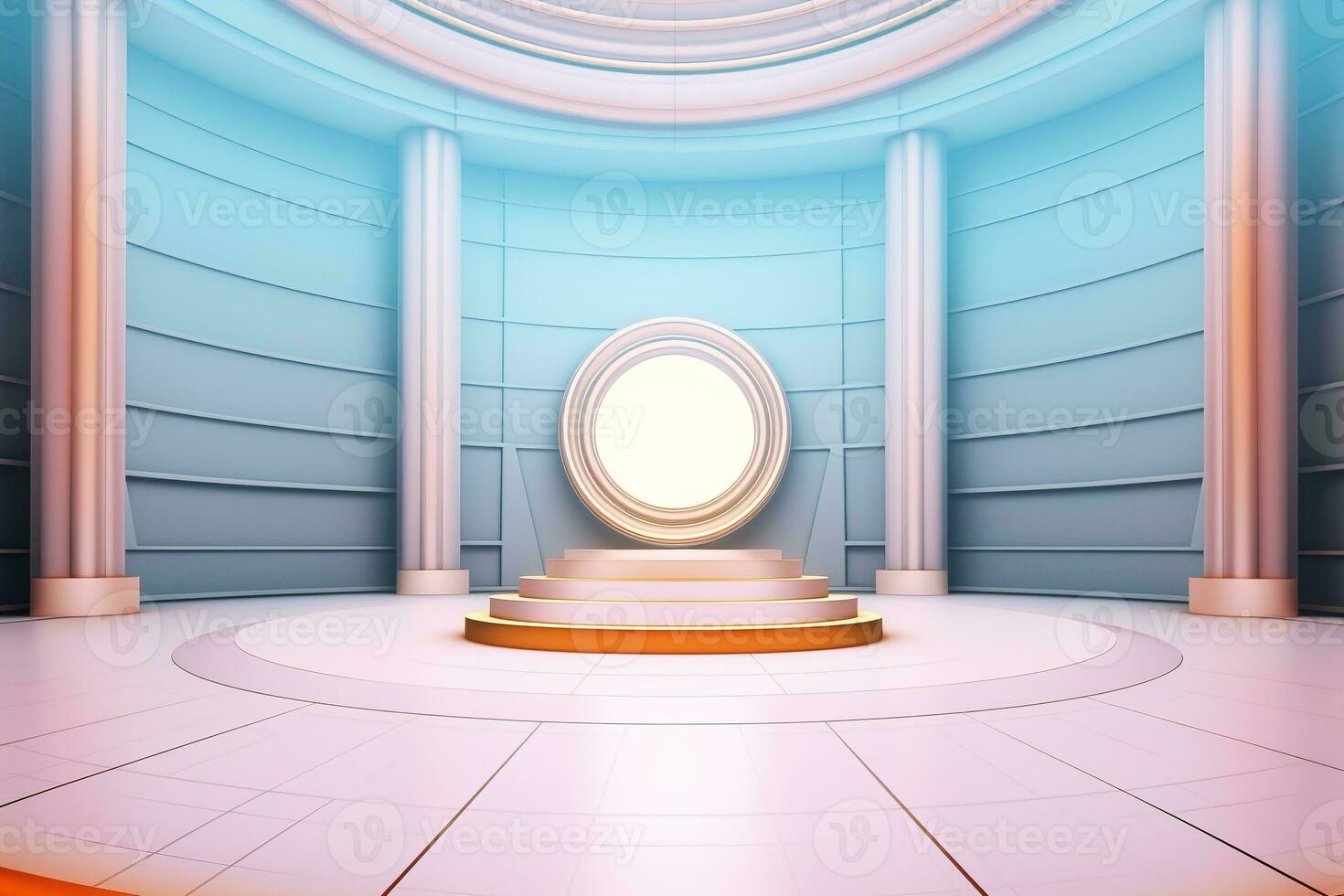 futuristic and clean stage blank center background photo