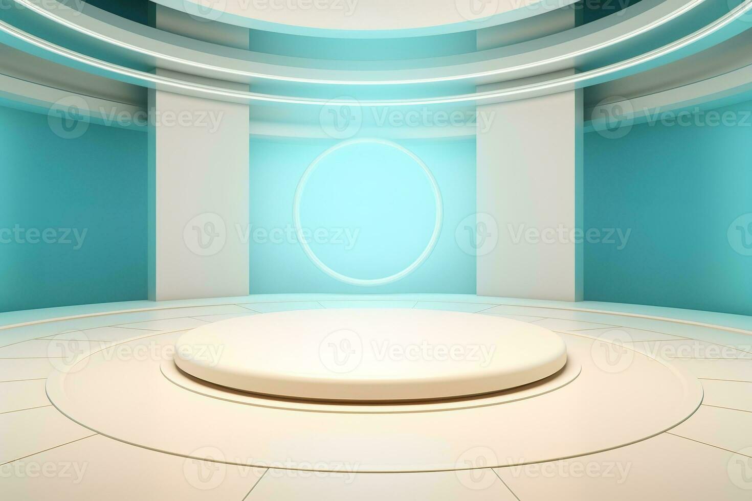 futuristic and clean stage blank center background photo