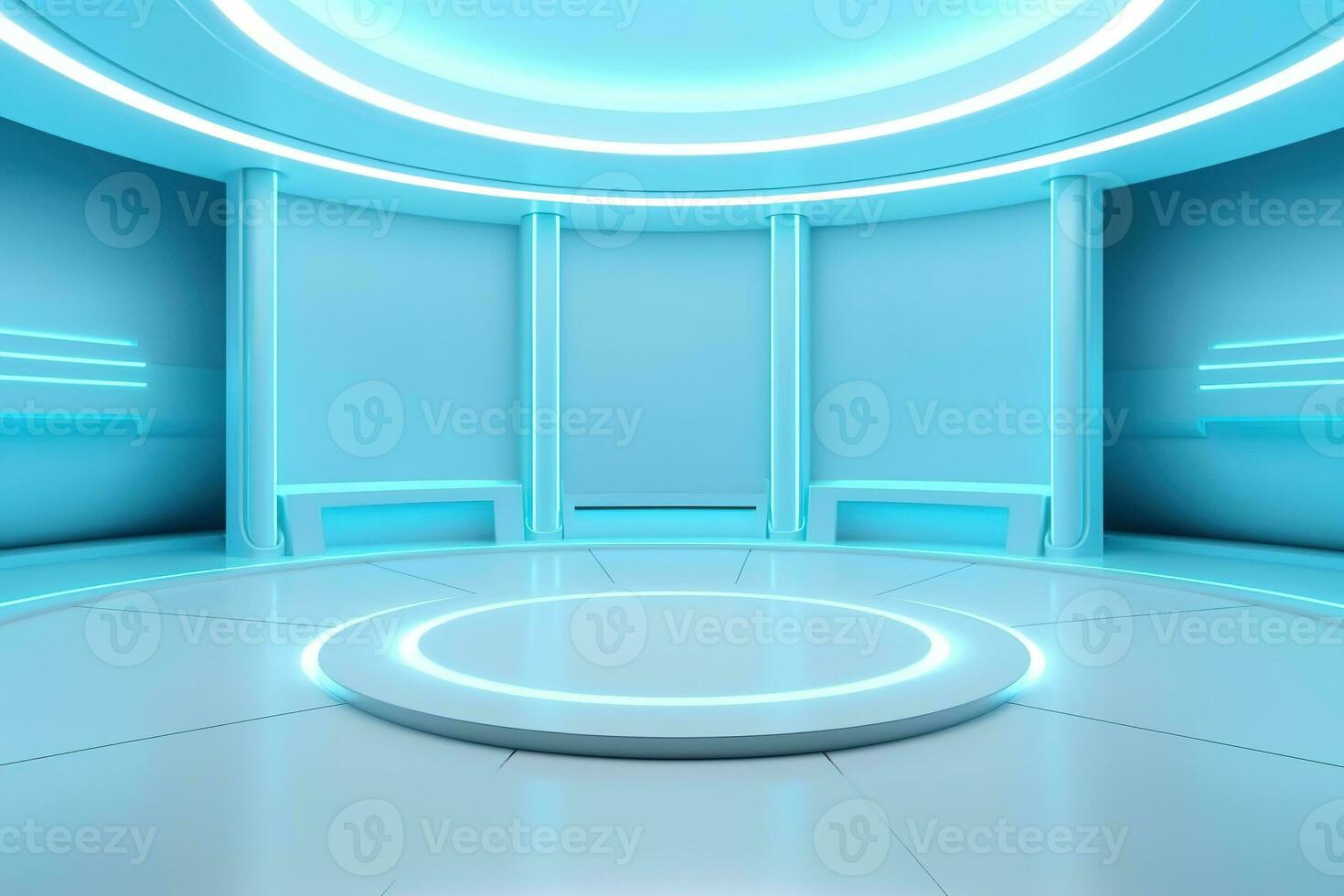 futuristic and clean stage blank center background photo
