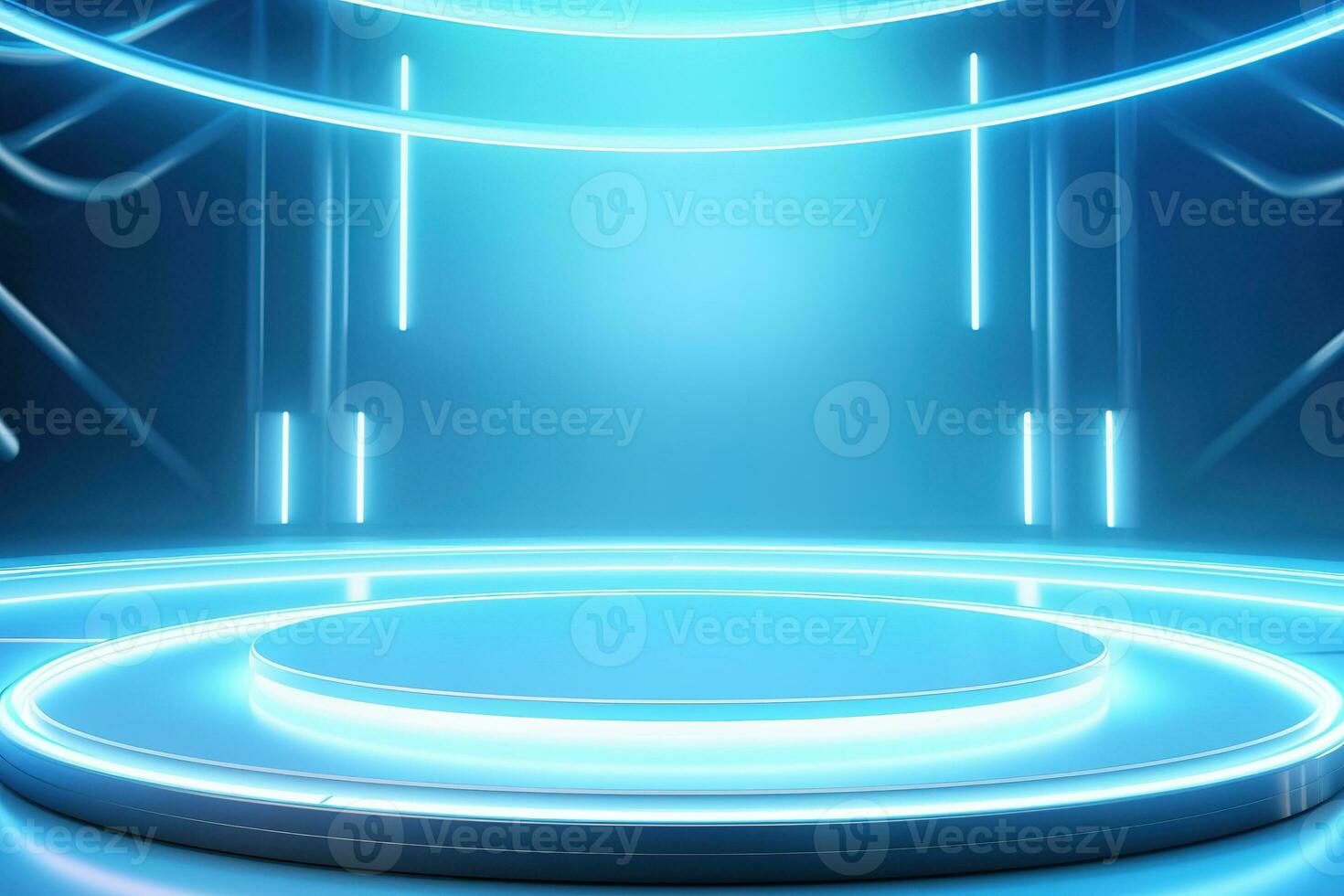 futuristic and clean stage blank center background photo
