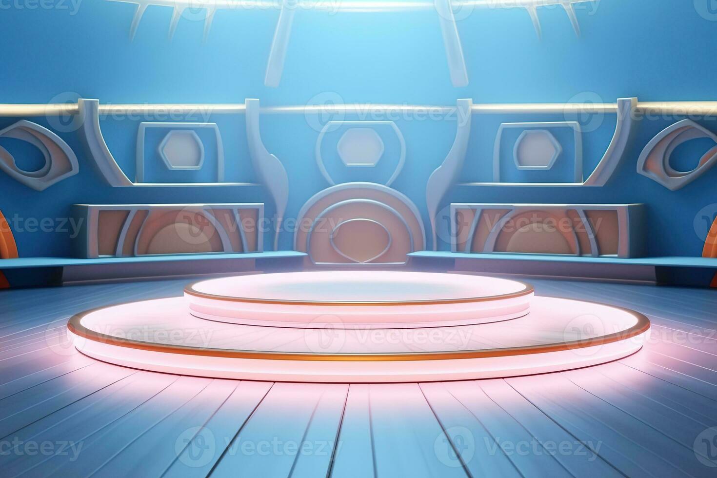 futuristic and clean stage blank center background photo
