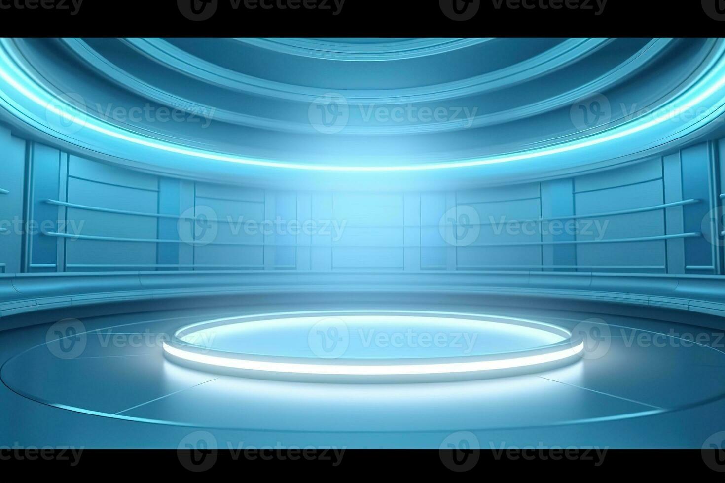 futuristic and clean stage blank center background photo