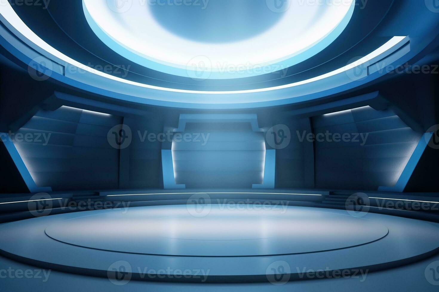 futuristic and clean stage blank center background photo