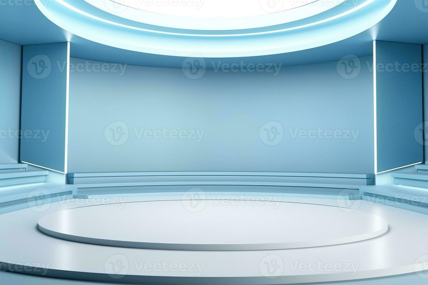 futuristic and clean stage blank center background photo