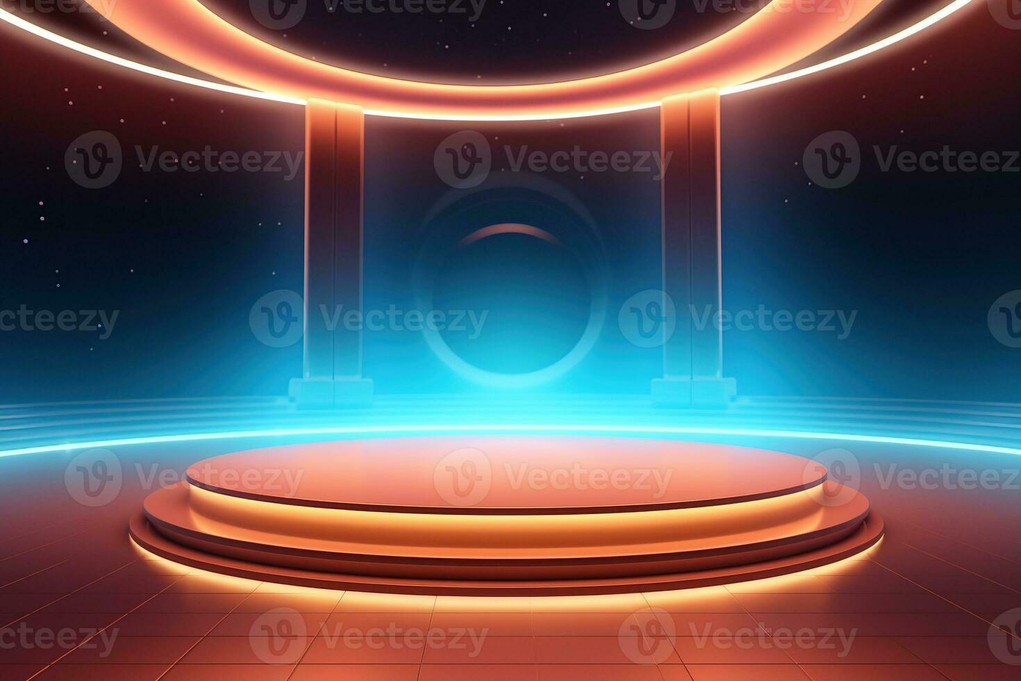 futuristic and clean stage blank center background photo