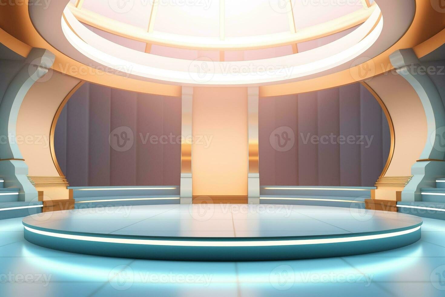 futuristic and clean stage blank center background photo