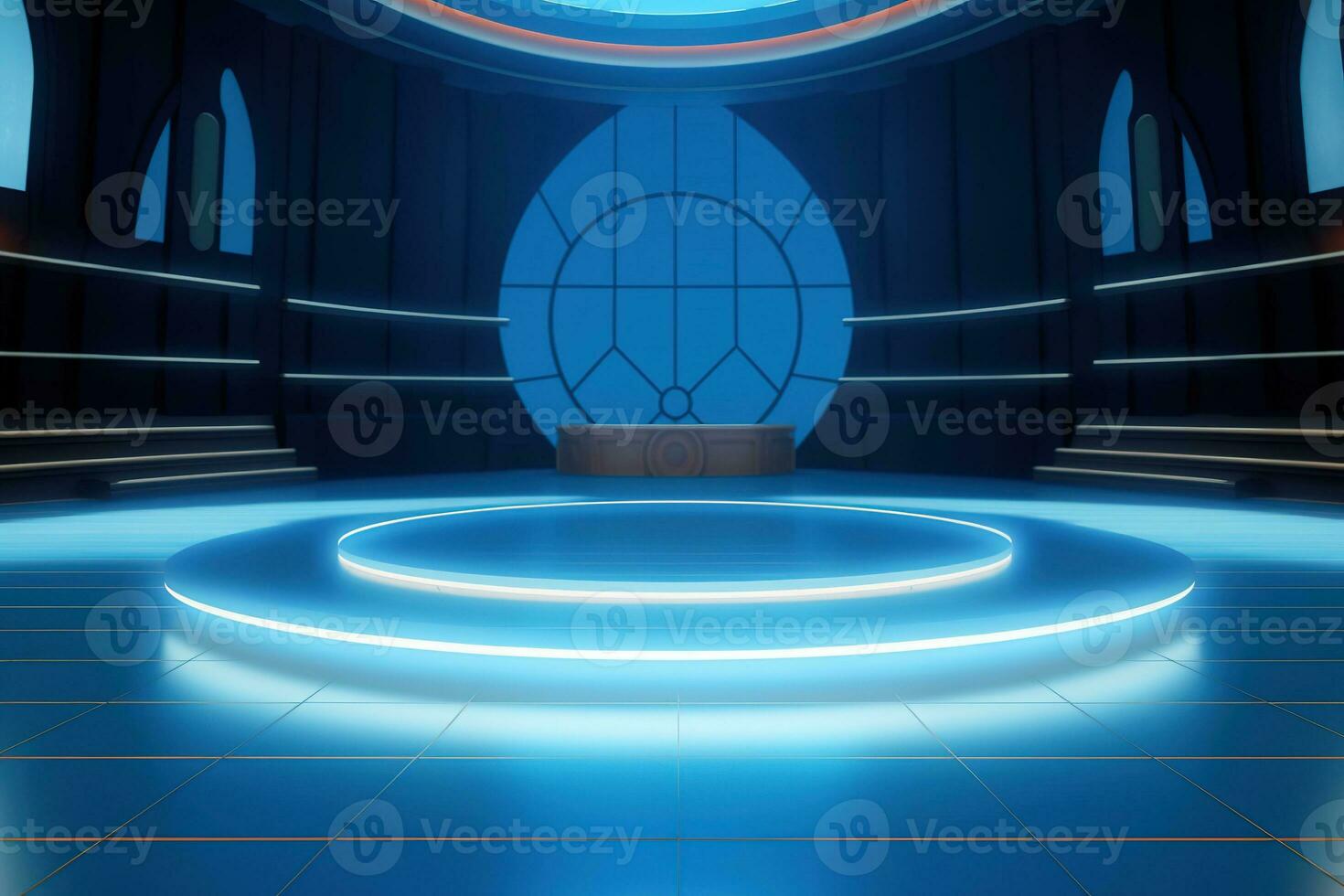 futuristic and clean stage blank center background photo